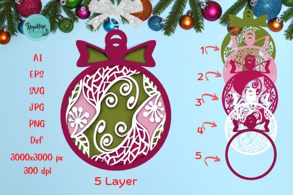 3D SVG Christmas Ornament 004: Festive Design for Digital Sellers