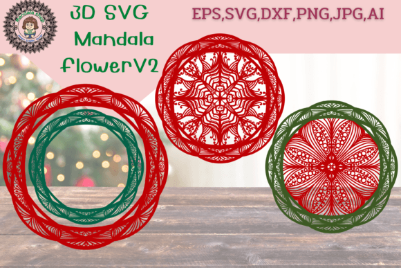 3D SVG Mandala Flower V2: Elegant Paper Flowers for Modern Branding