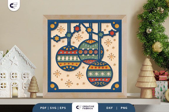 Christmas Hanging Baubles 3D SVG: Festive Flair for Local Brand Packaging