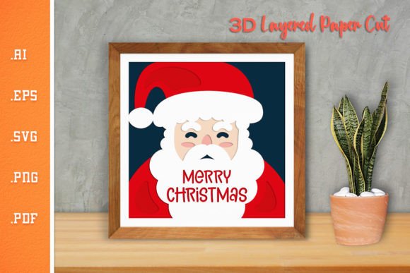 Christmas Santa - 3D SVG Paper Cut 9: Festive, Flexible, and Brand-Ready