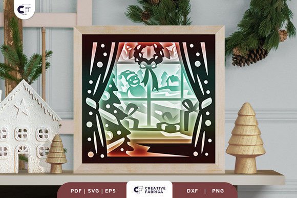 Christmas Window 3D SVG: A Festive Craft Design for Handmade Business