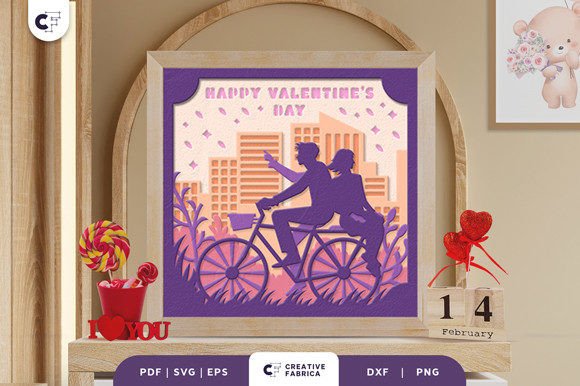 Couple Ride a Bike 3D SVG for Holiday Crafts and Client Design Work