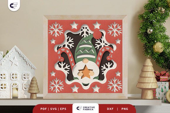 Cute Christmas Gnome 3D SVG for Festive Digital Products