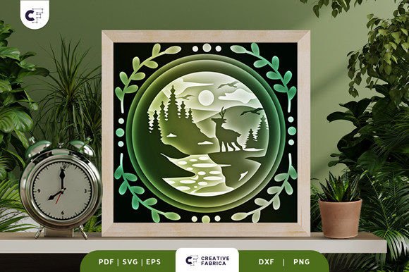 Deer in the Woods 3D Shadow Box: A Nature-Inspired 3D SVG for Authentic Branding