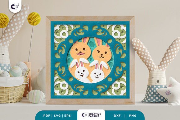 Easter Bunny Family 3D SVG: A Festive Design for Seasonal Branding