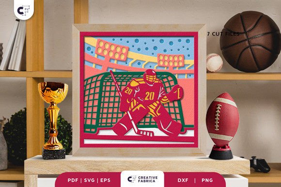 Field Hockey 3D Shadow Box Paper Cut: A Lifestyle & Hobbies Graphic for 3D SVG Blog Design