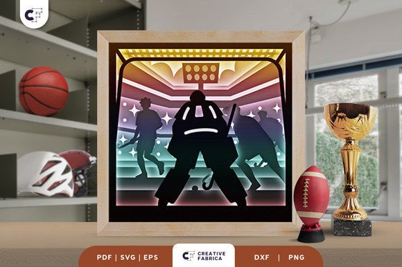 Field Hockey Tournament 3D Shadow Box: A Lifestyle And Hobbies 3D SVG for Visual Storytelling