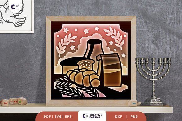 Fresh Challah Bread 3D Paper Cut for Jewish Celebrations & Cricut Crafting