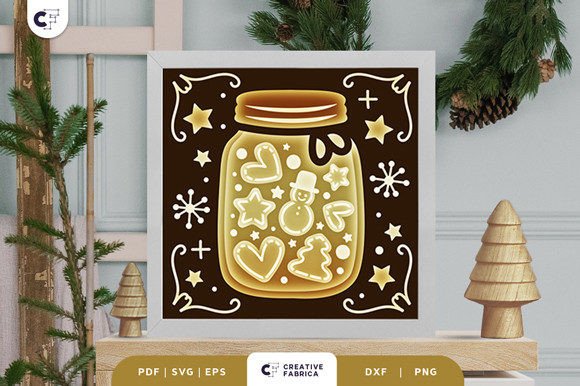 h1Jar of Christmas Cookies 3D SVG Shadow Box Review for Digital Sellers/h1