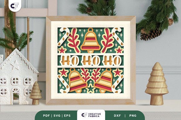 Ho Ho Ho Christmas 3D SVG Shadow Box – A Festive Design Asset for Brand Storytelling