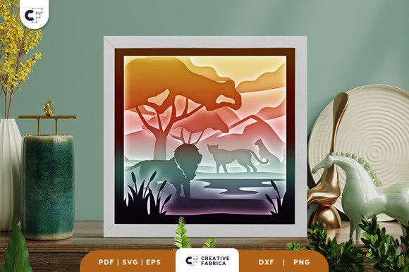 Lion and Cheetah 3D Layered Papercut SVG Review