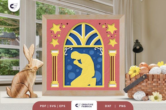 Man Praying 3D Shadow Box Paper Cut Review