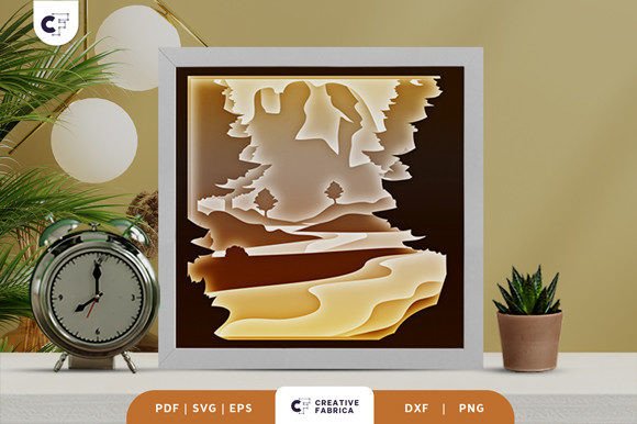 Mountain Forest 3D Layered Paper Cut: A Travel-Inspired SVG for Modern Design Projects