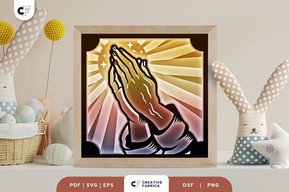 Praying Hand 3D Shadow Box Paper Cut β A Versatile 3D SVG for Easter Campaigns