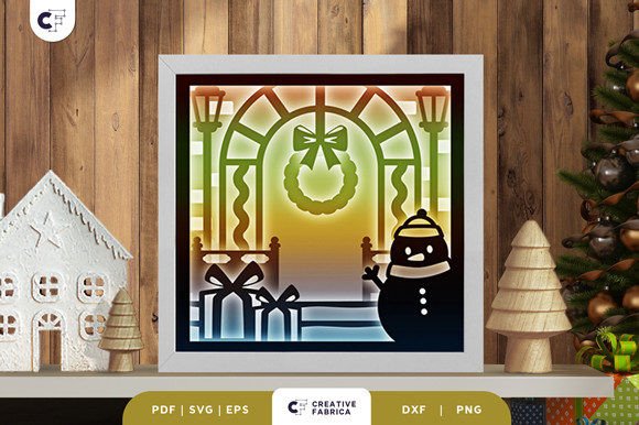 Retro Christmas Door 3D SVG: A Festive Digital Design for Holiday Merch