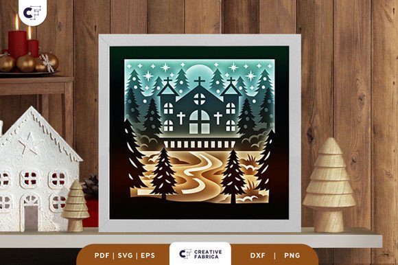 Retro Christmas Forest 3D SVG for Crafters & Etsy Sellers