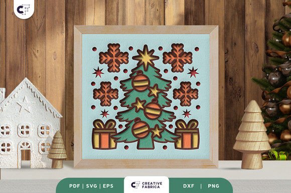 Retro Christmas Tree 3D SVG: A Festive Design for Holiday Content