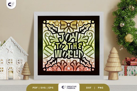 Retro Joy to the World 3D Shadow Box