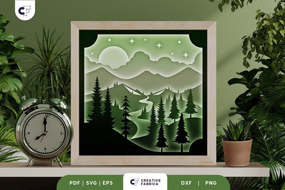 River in the Forest 3D SVG for Countries and Travel Branding