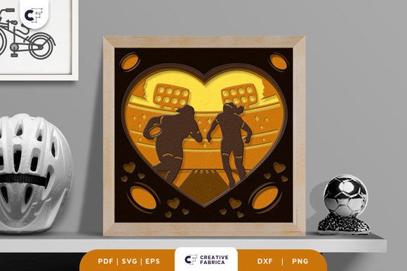 Women's Rugby 3D Layered Paper Cut SVG for Lifestyle & Hobbies Projects